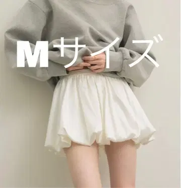 NEUNA  새틴 벌룬 미니 스커트 화이트 M