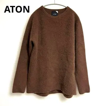 ATON 퍼 캐시미어 크루 니트 브라운