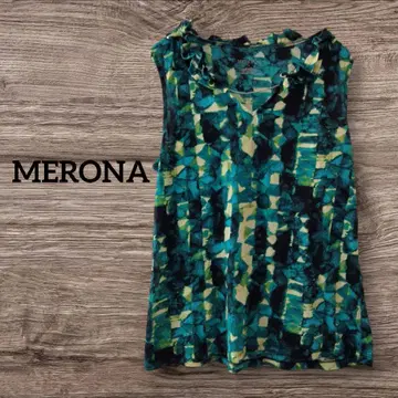 1점 한정 MERONA 슬리브리스 상의 [ L ] 프릴 티셔츠 올 패턴