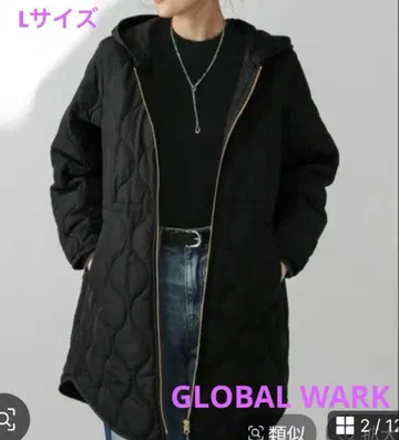 미사용 새상품 택 포함 글로벌 워크 라이트 웜 퀼트 롱 코트