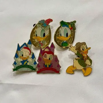 도쿄 디즈니랜드 핀 배지 핀즈 도날드 데이지 5종 세트