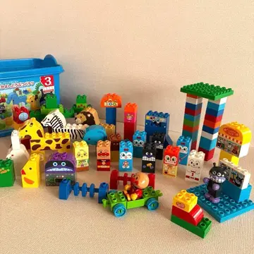 호빵맨과 모여라! 동물원 블록 세트 친구들