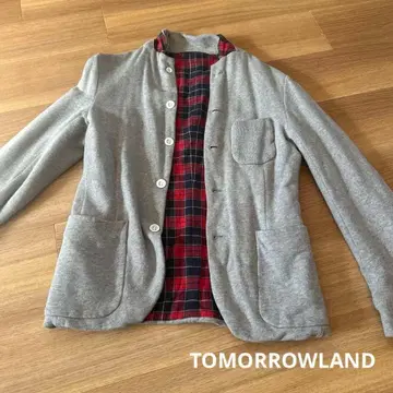 TOMORROWLAND 그레이 & 체크 리버서블 가디건 M