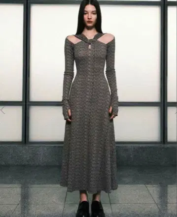 melt the lady front twist long dress