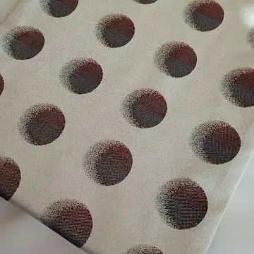 나고야 오비 (쿄후쿠로 오비) 화이트 베이스 빨검 도트