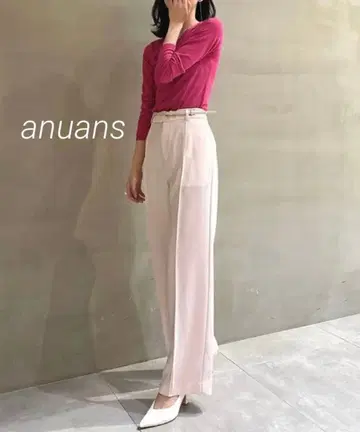 anuans 더블 새틴 스트레이트 팬츠 핑크 S 사이즈 새상품급