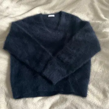 BY 헤어리 V넥 니트 풀오버