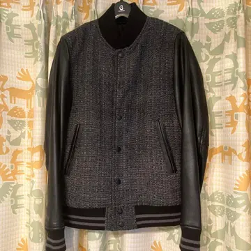 SHIPS 블루종 점퍼 L 울 가죽 퀼팅 바시티 자켓