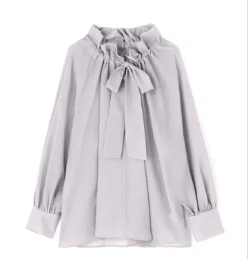 naturalbeautybasic 시어 보타이 블라우스 그레이 S 사이즈