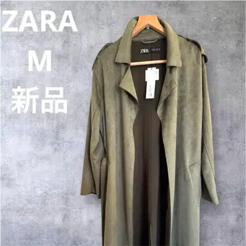 ZARA 올리브 그린 페이크 스웨이드 트렌치코트 새상품