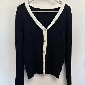 네이비 V넥 니트 가디건