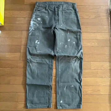 디키즈 페인터 팬츠 카키 덕 원단 W34 단품 페인트