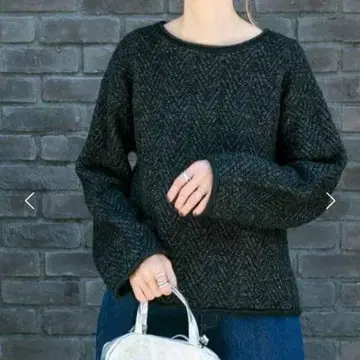 FORK& SPOON 헤링본 니트 긴팔 스웨터 DOORS