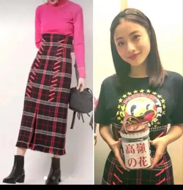 SNIDEL 미사용 새상품 체크 무늬 롱 스커트