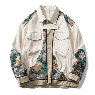 플라워 자수 하이스트릿 라이트 자켓