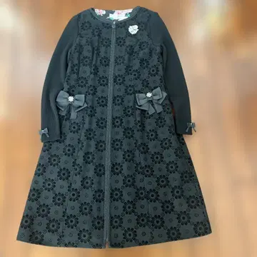 [ 새상품 ] 슈퍼뷰티 꽃무늬 긴팔 원피스 블랙 비쥬 40