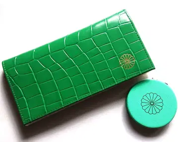 [ 세트 새상품 ] 황궁 장지갑 크로커다일 패턴 소가죽 도서 거울 그린