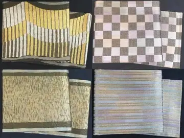 순수 실크 샤리토 양면 쌍도 4가지로 즐기는 GOLD 후쿠로 오비 금박