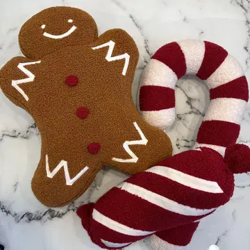 크리스마스 진저브래드맨 지팡이 캔디 봉제 인형 새상품