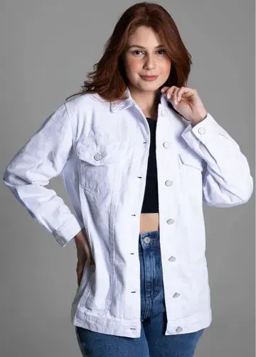 롱 기장 서지 자켓 화이트