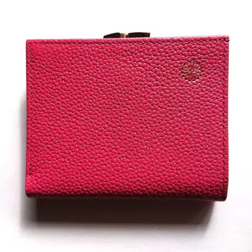 [ 새상품 ] 황궁 가마구치 접이식 지갑 로즈 핑크 국화 문양