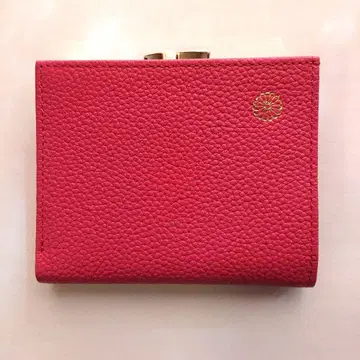 [ 새상품 ] 황궁 가마구치 접이식 지갑 로즈 핑크 국화 문양