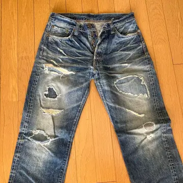 SUGAR CANE LONE STAR 스타 포켓 데미지 가공 W30