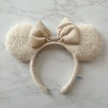 디즈니 머리띠 화이트 복슬복슬 반짝반짝