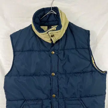 70s 80s JC Penney 다운 베스트 네이비 빈티지