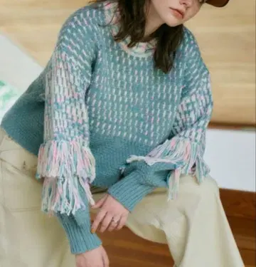 MIX 컬러 프린지 니트 Unitage