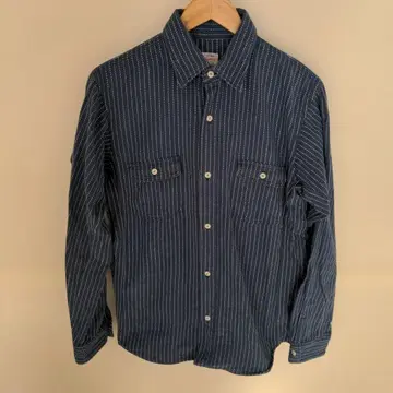 모모타로진 네이비 스트라이프 셔츠