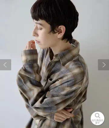 Whim Gazette 샤기 체크 셔츠