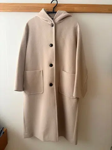 URBAN RESEARCH 후드 부착 베이지 롱 코트