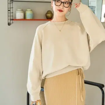 FREAK'S STORE 맨투맨 라이크 숏 니트 아이보리 프리