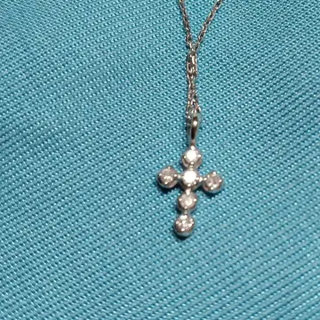 K10WG 펜던트 0.05ct 크로스