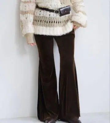 Kastane 벨로아 튤 팬츠 브라운 사이즈 1