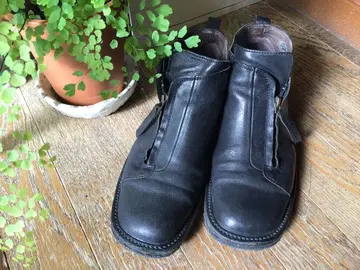 SAYA 블랙 가죽 숏부츠 24cm