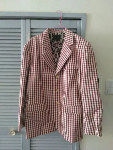 레어 JUNIOR GAULTIER 고르티에 깅엄 체크 패턴 자켓 레오파드
