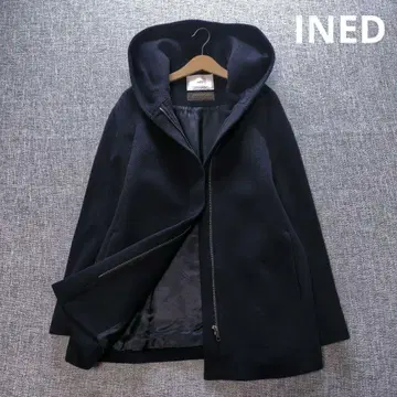이네드 최근 모델 이탈리아제 원단 후디드 코트 아름다운 실루엣 미들 기장