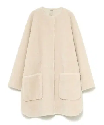 미라 오웬 보아 코트 화이트