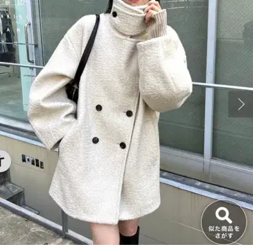 [ 미사용 새상품 ] 미스틱 샤기 미들 코트 아이보리 화이트 2 완판