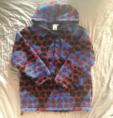 X-girl 레오파드 플리스 자켓 후드 부착