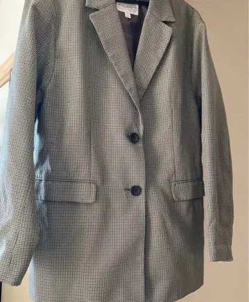 니코앤드 - 테일러드 자켓 사이즈 4 그린 그레이 계열 체크