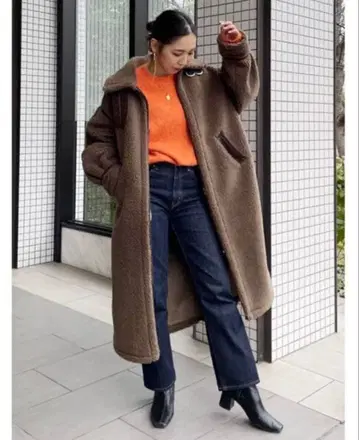 ungrid 보아 무스탕 롱 코트