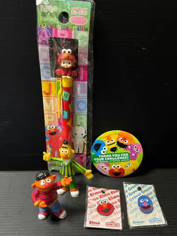 세서미 스트릿 샤프 펜 피규어 배지 세트