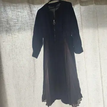 네이비 데님 집업 원피스