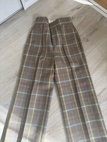 BLUELEA 브라운 계열 체크 슬랙스