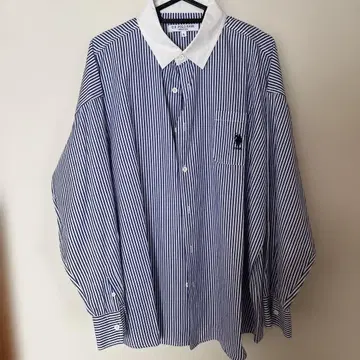 USPA 파랑과 화이트 스트라이프 긴팔 셔츠