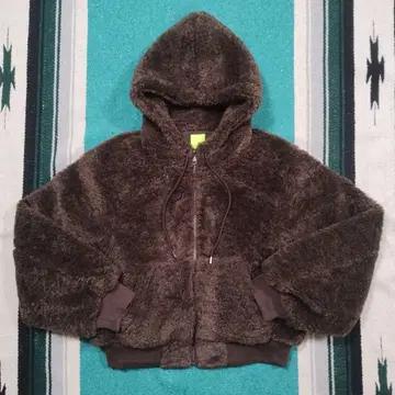 wcj 거의 미사용 보아 자켓 후드 부착 브라운 2