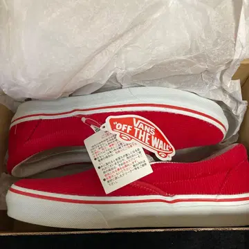 [ 미사용품 ] 23.5cm 반스 코듀로이 빨간색 슬립온